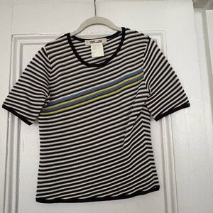 Striped Black and White Knit Tee